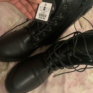 Black combat boots. Never used